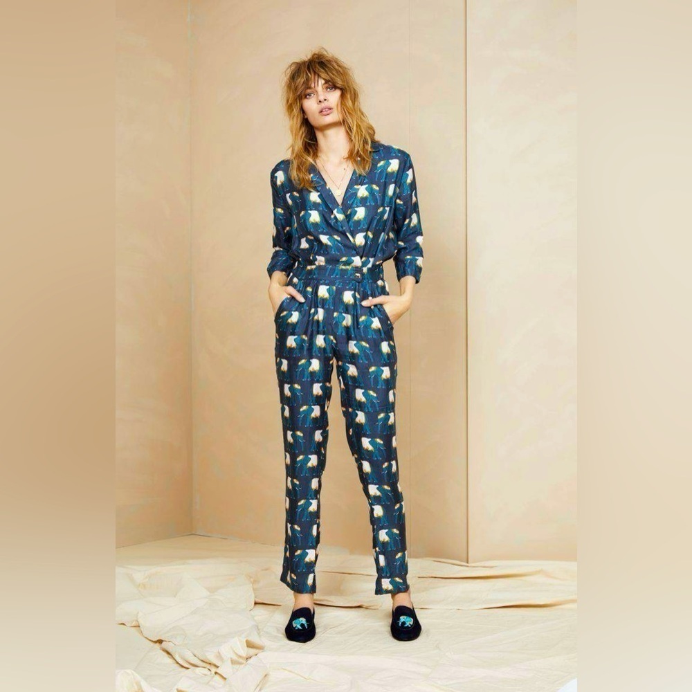 FABIENNE CHAPOT Gigi Elephant Jumpsuit Blue Gray S